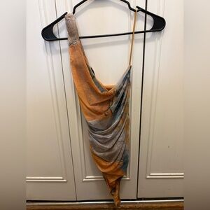 Zara Draped One-Shoulder Bodysuit in vibrant colors